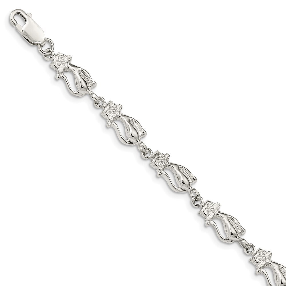 Kazi Luxury Sterling Silver Cats Bracelet